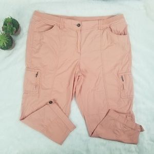 Chicos peach cargo crop pants size 4